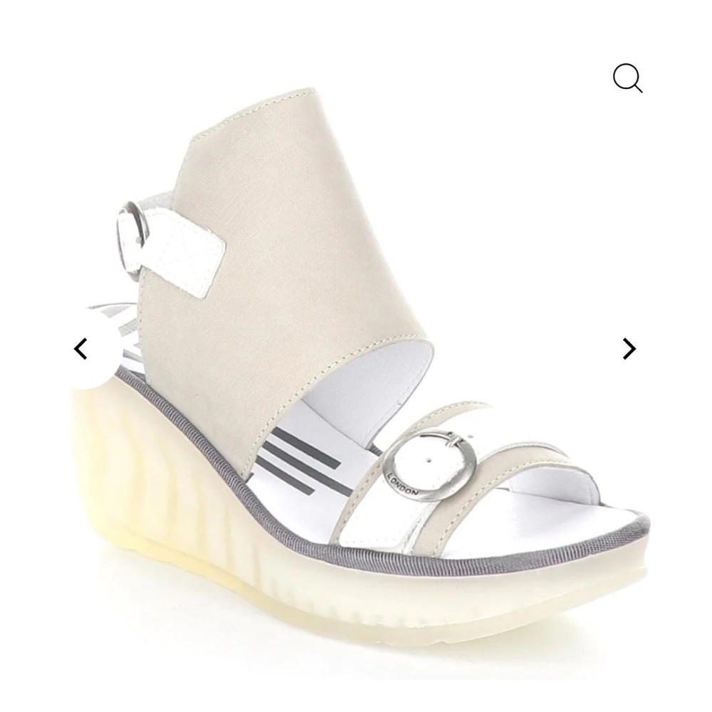 Fly London Jeno Leather Slingback Wedge Sandal 37 7